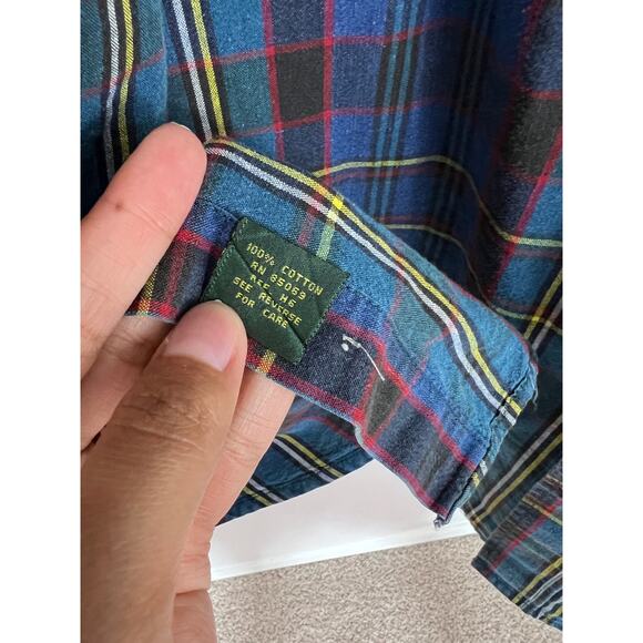 Paco Jeans Vintage Plaid Button Down Shirt Men’s XL Blue Cotton - Picture 3 of 6